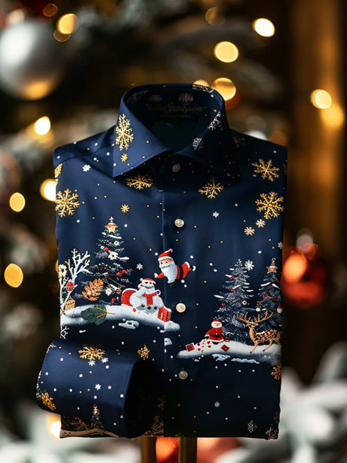 Men's Christmas-Themed Printed Shirts