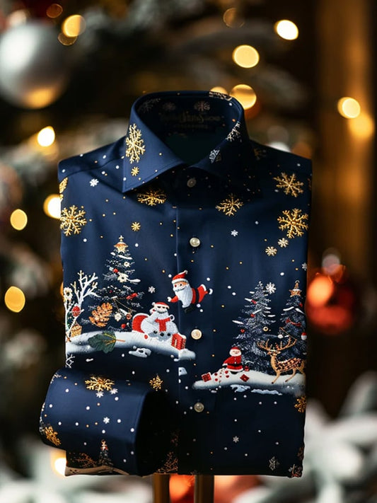 Men's Christmas-Themed Printed Shirts