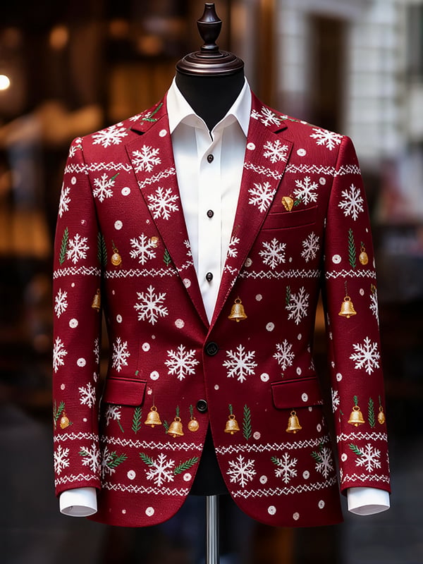 Men's Business Casual Christmas Suit Outerwear
