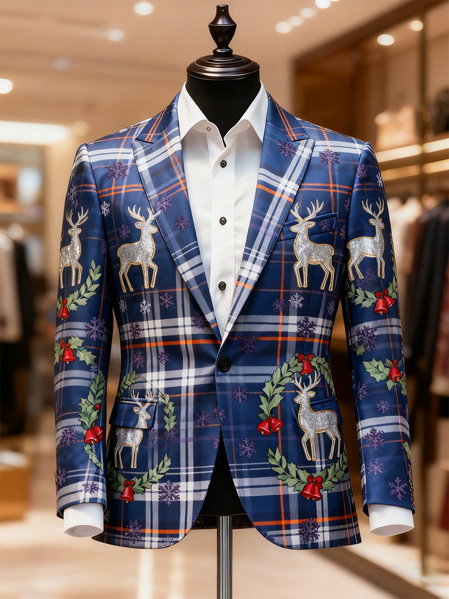 Men's Business Casual Christmas Suit Outerwear