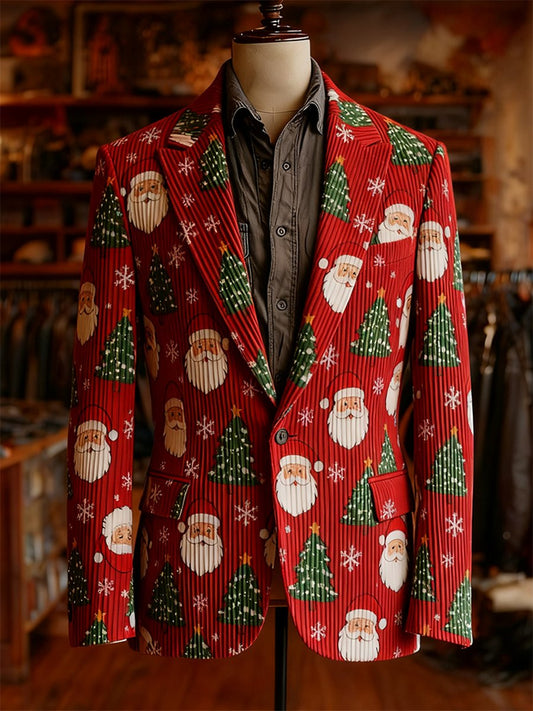 Men's Vintage Casual Christmas Party Corduroy Blazer