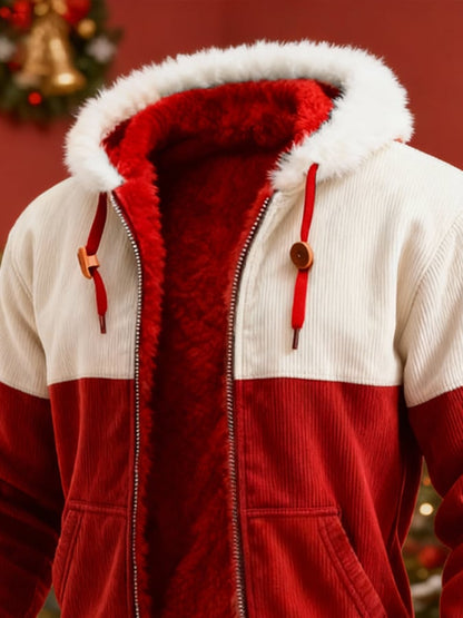 Men's Christmas Warm Lined Hooded Jacket