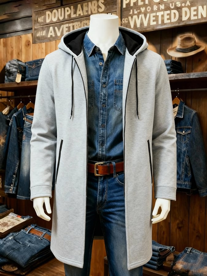 Men's Fashion Heathered Thin Fleece Knitted Cardigan Jacket