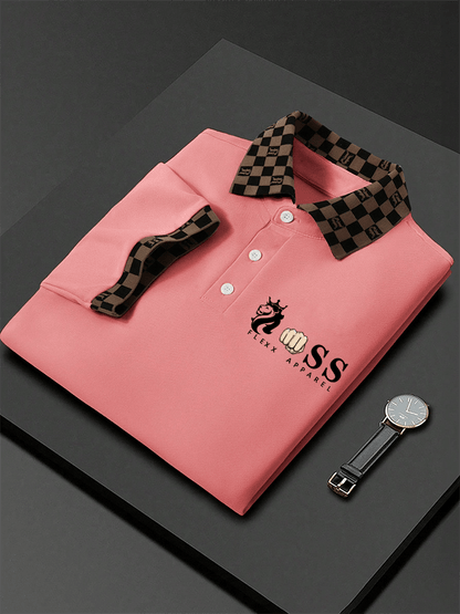 Men's Letter Printed Casual Polo Shirt