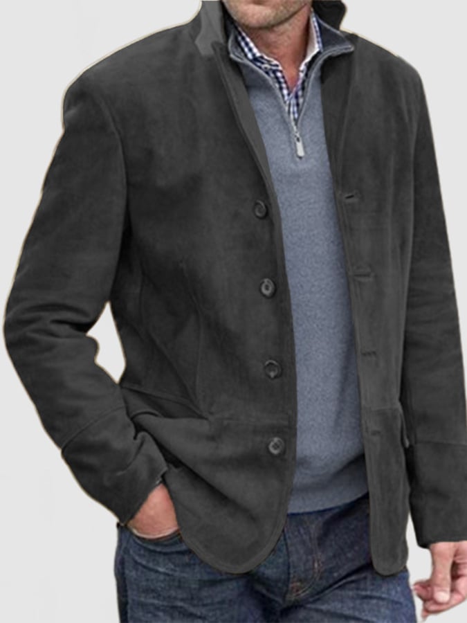 Men's Vintage Single Breasted Pocket Gentleman's Business Suit Jacket