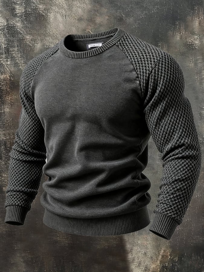 Men's Retro Comfort Fabric Splicing T-shirt