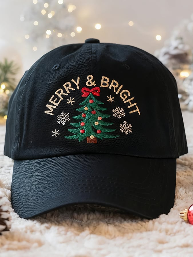 Unisex Vintage Christmas Art Design Print Hat