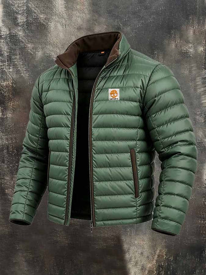 Men's Retro Color-Block Padded Jacket