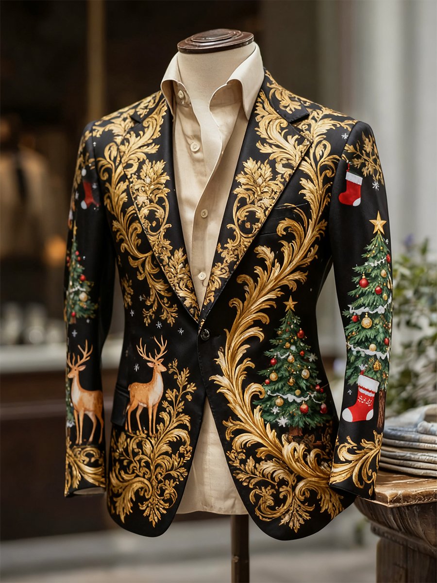 Men's Business Casual Christmas Suit Outerwear
