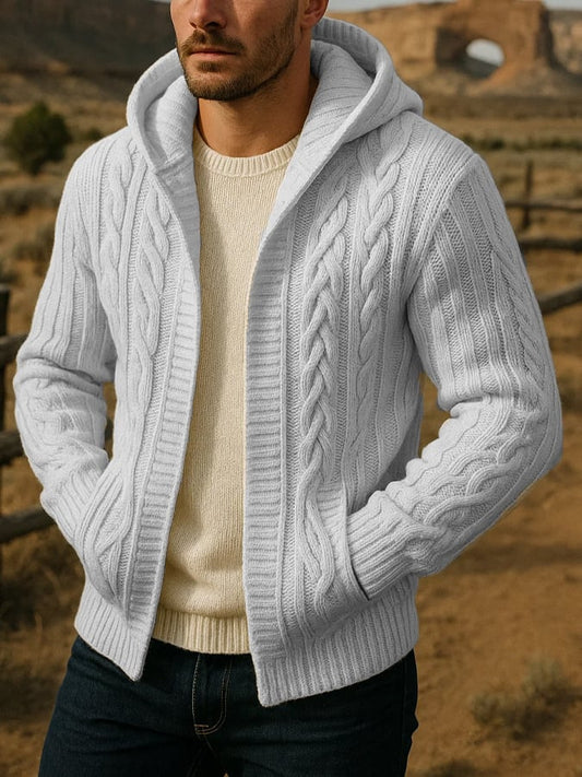 Men's Cable Knit Cardigan Jacket