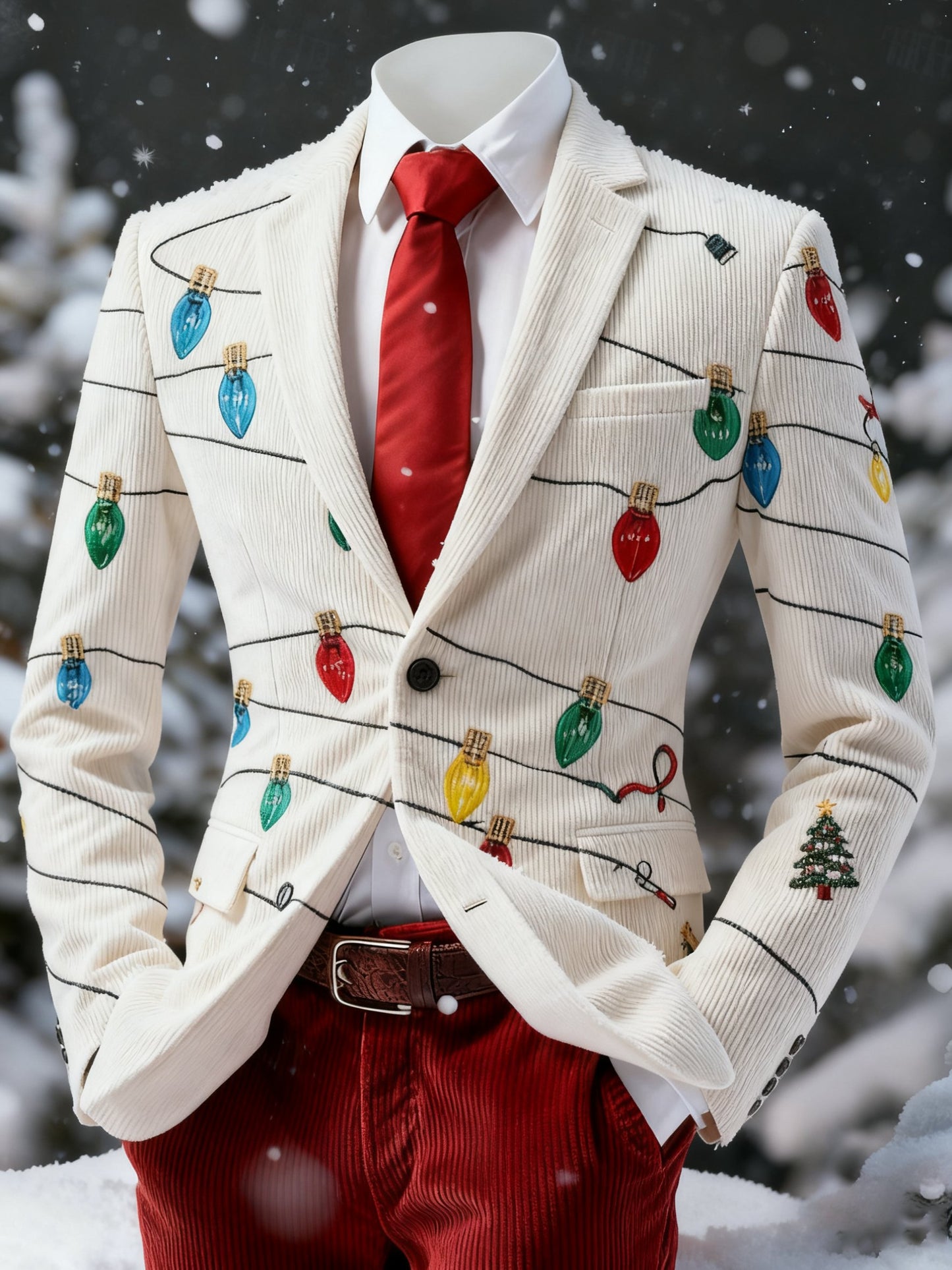 Men's Vintage Christmas Patchwork Casual Jacket
