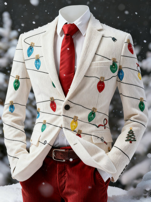 Men's Vintage Christmas Patchwork Casual Jacket