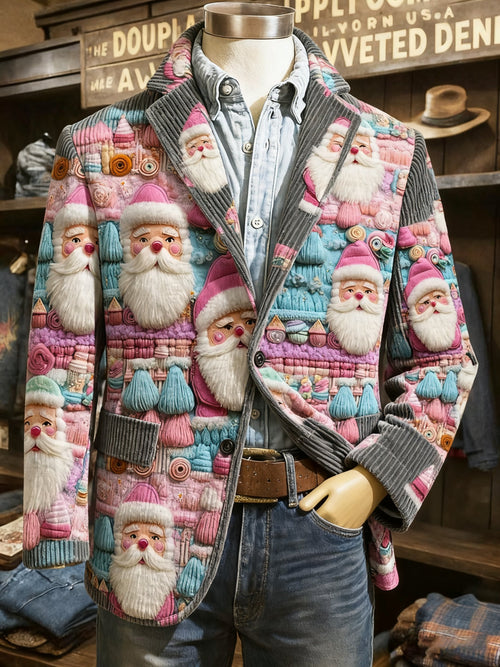 Men's Vintage Christmas Patchwork Casual Jacket