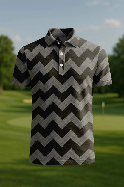 Men's Classic Business Old Money Button Short Sleeve Polo Shirt