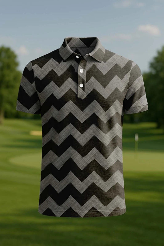 Men's Classic Business Old Money Button Short Sleeve Polo Shirt