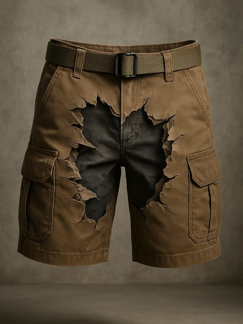 Men's Retro Outdoor Ripstop Multi-Purpose Cargo Shorts