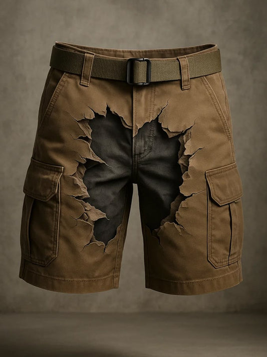 Men's Retro Outdoor Ripstop Multi-Purpose Cargo Shorts