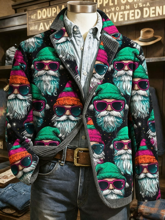 Men's Vintage Christmas Print Casual Jacket