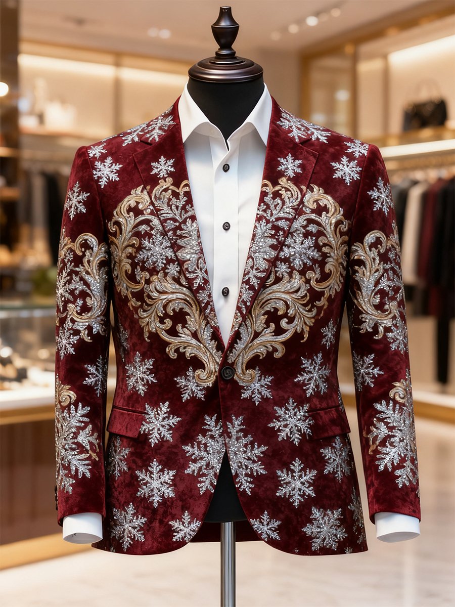 Men's Business Casual Christmas Suit Outerwear