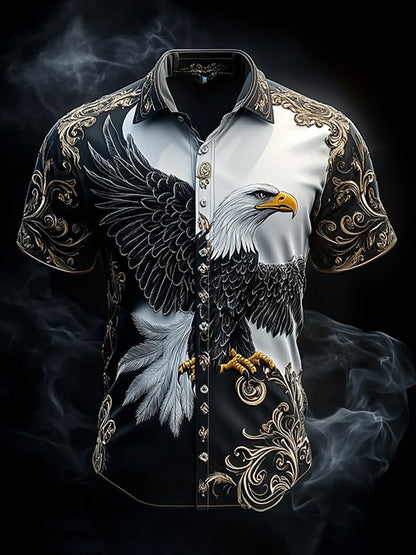 Men's Retro Viking Graphic Short Sleeve Shirt