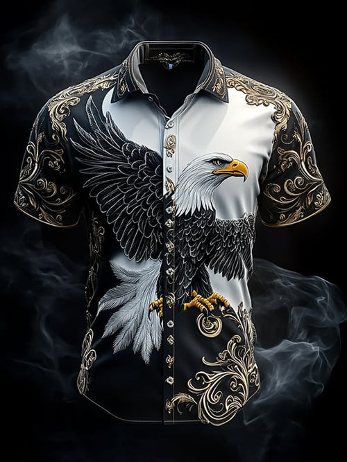 Men's Retro Viking Graphic Short Sleeve Shirt