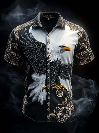 Men's Retro Viking Graphic Short Sleeve Shirt