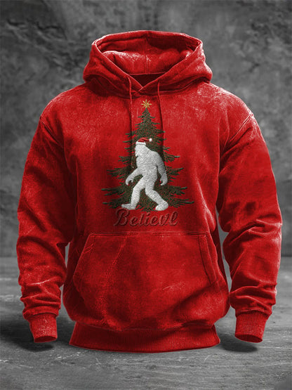 Men's Retro Christmas Print Hoodie