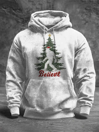 Men's Retro Christmas Print Hoodie