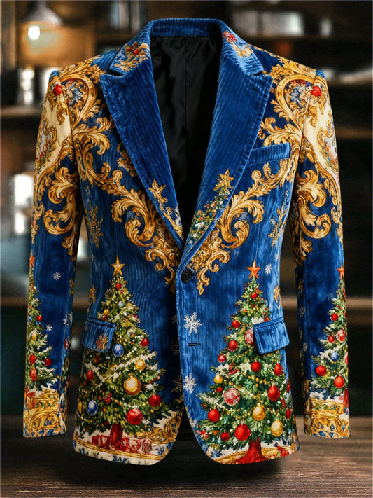Men's Vintage Casual Christmas Party Corduroy Blazer