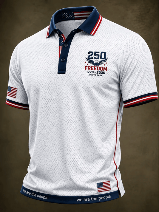 Men's USA 1776-2026 Printed Polo Shirt