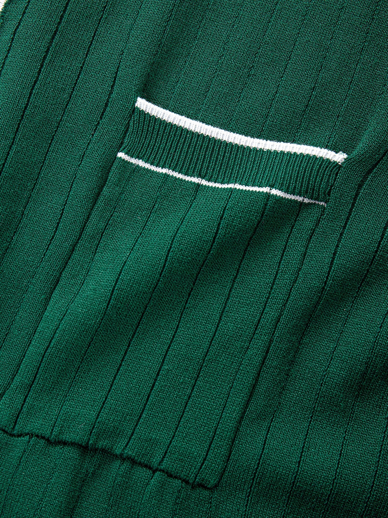 Contrast Trim Ribbed Knit Shirt