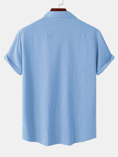 Man Button Up Shirt With Patch Pockets