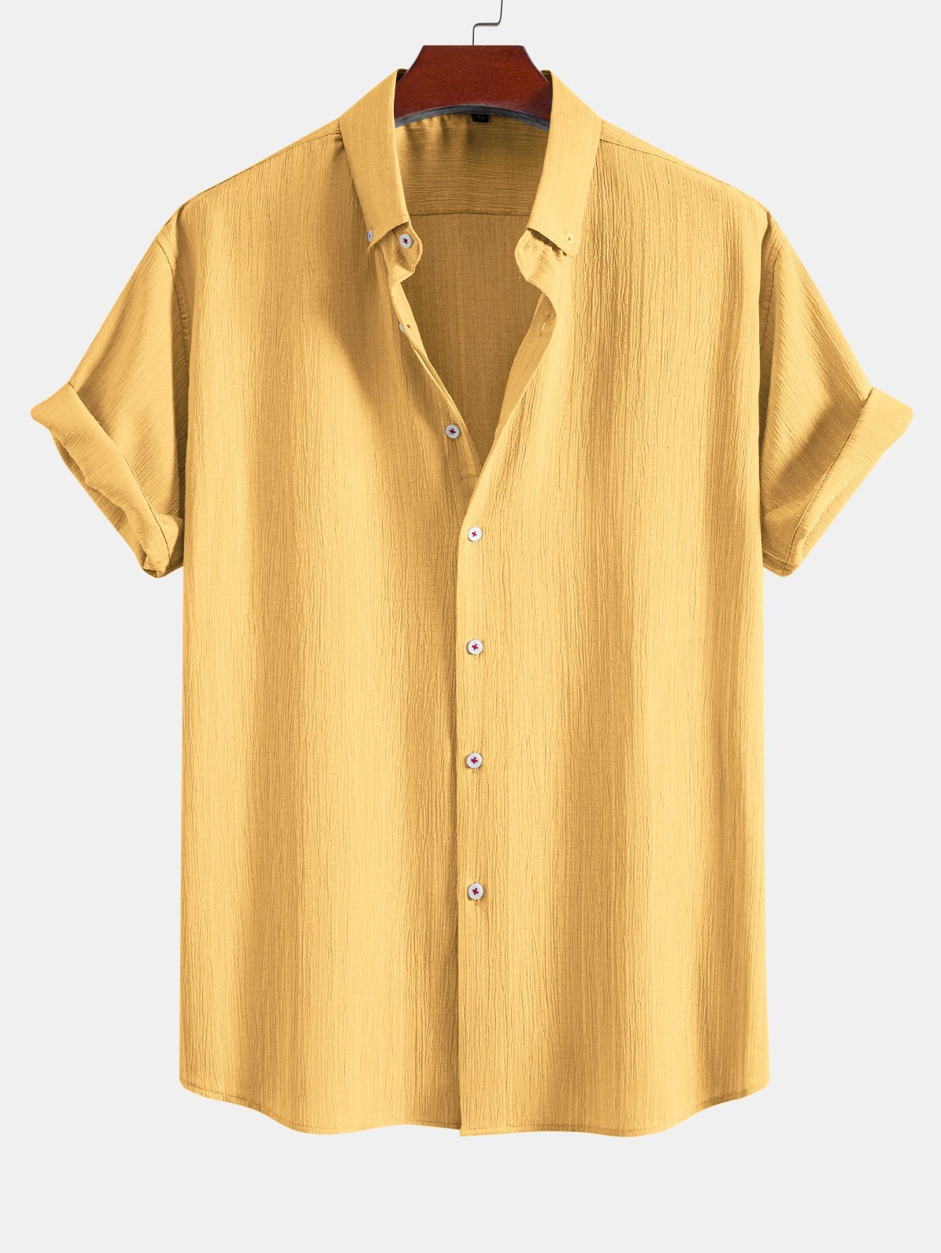 Crinkled Textured Button Down Shirt