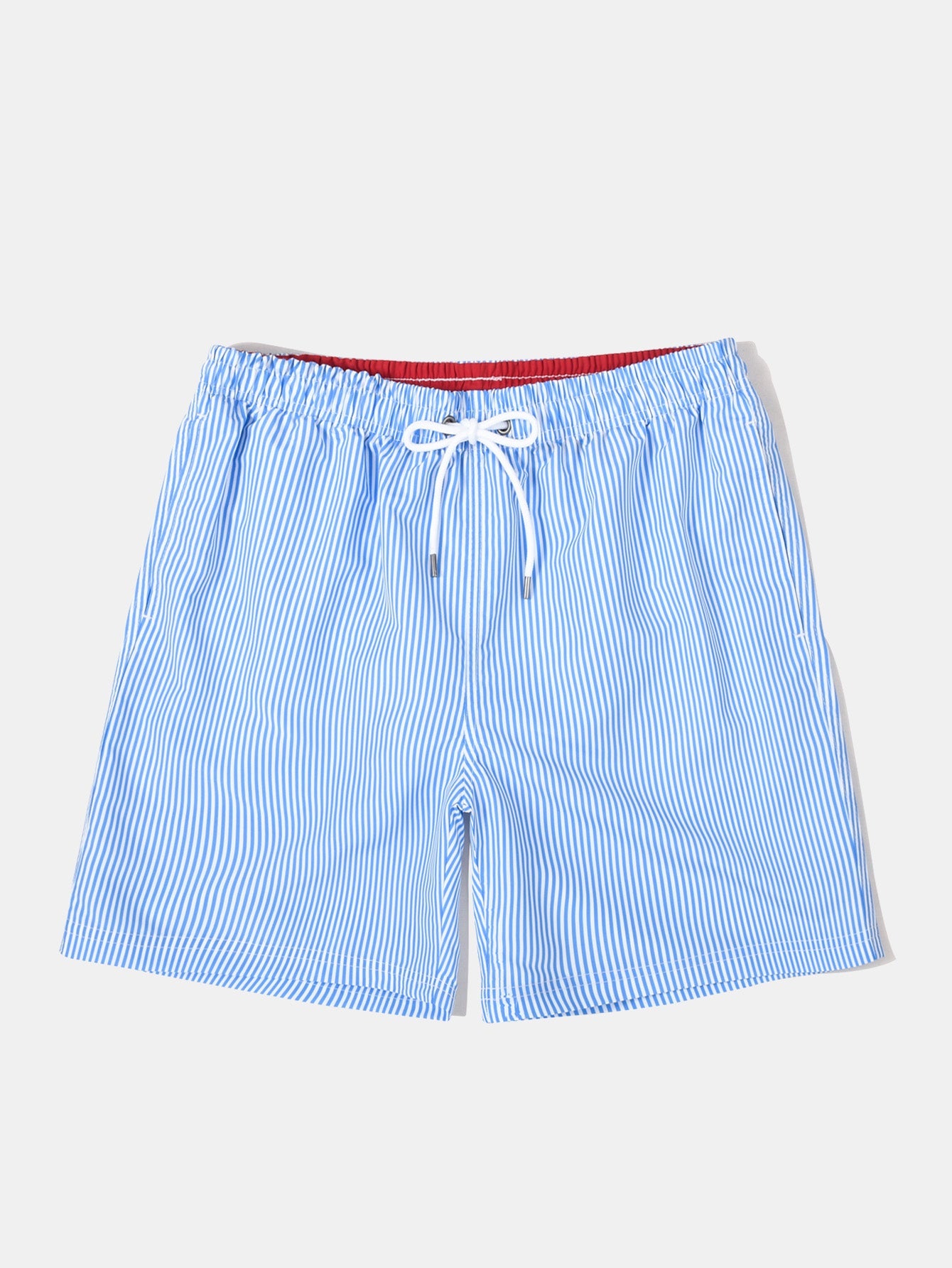Vertical Striped Drawstring Swim Shorts
