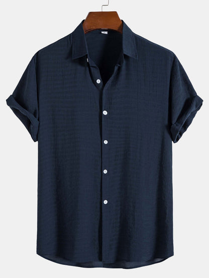 Textured Fabric Short Sleeve Shirt