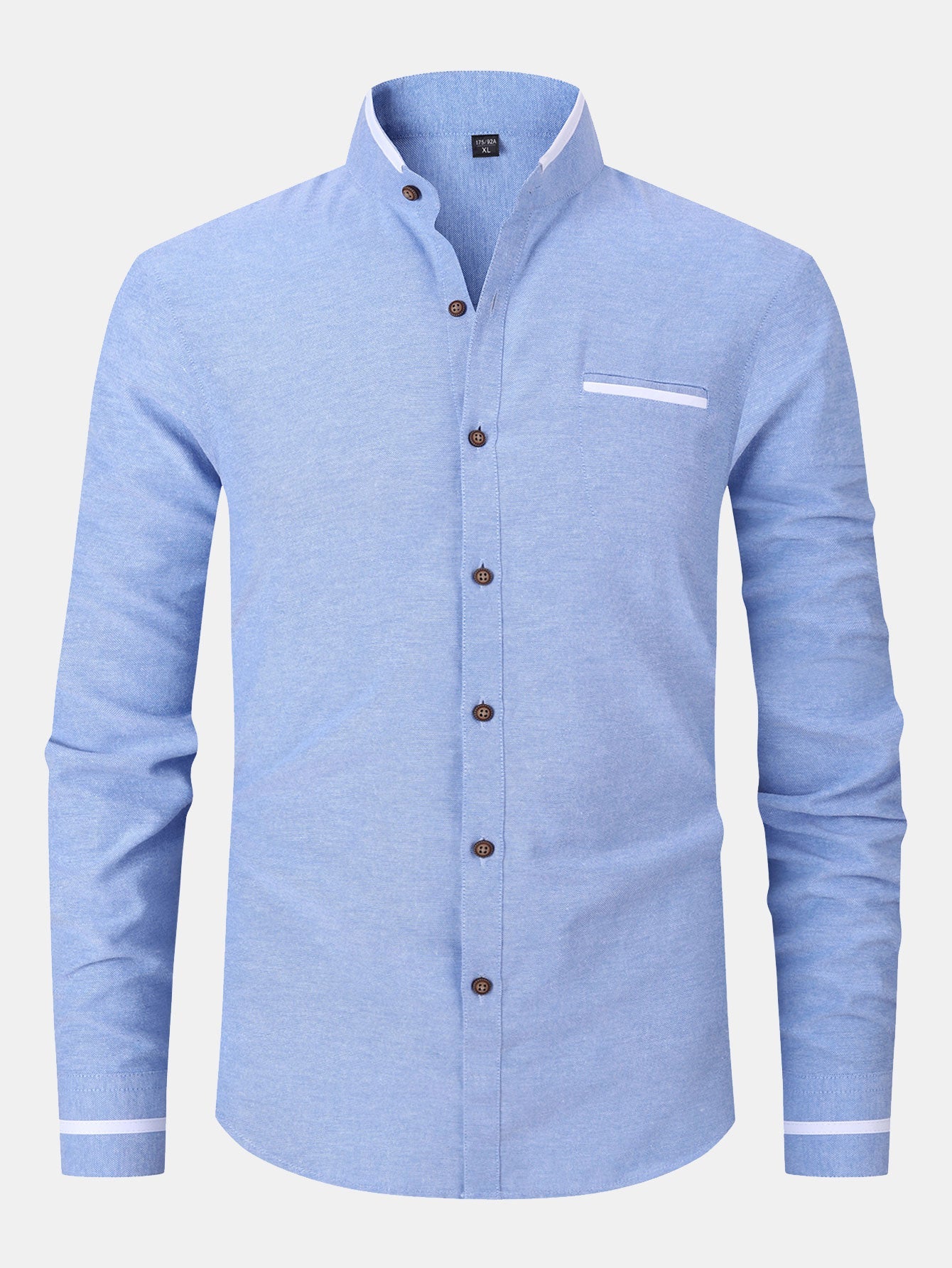Long Sleeve Contrast Stand Collar Shirt