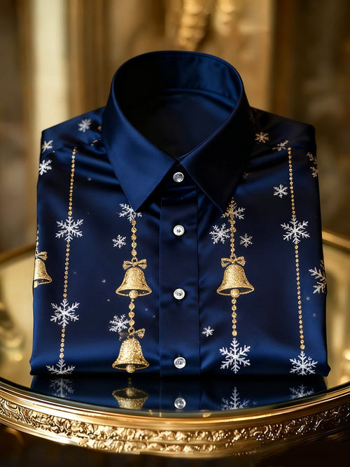 Men's  Christmas Long Sleeve Button-Down Shirt