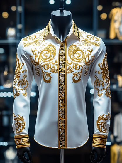 Men's Satin Luxe Long Sleeve Button Down Shirt