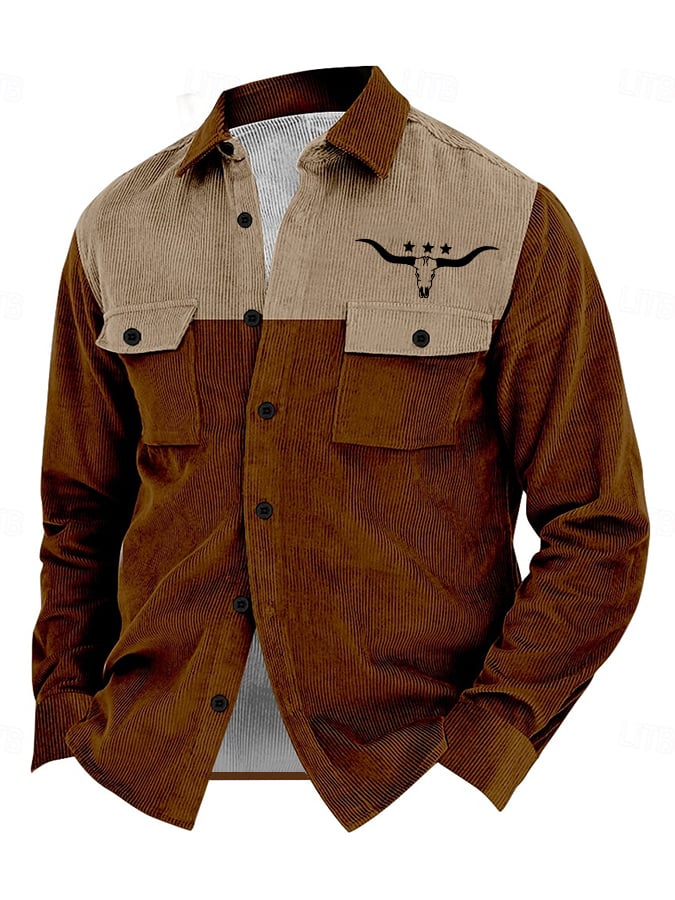 Men's Vintage Western Corduroy Shirt