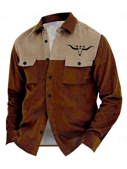 Men's Vintage Western Corduroy Shirt