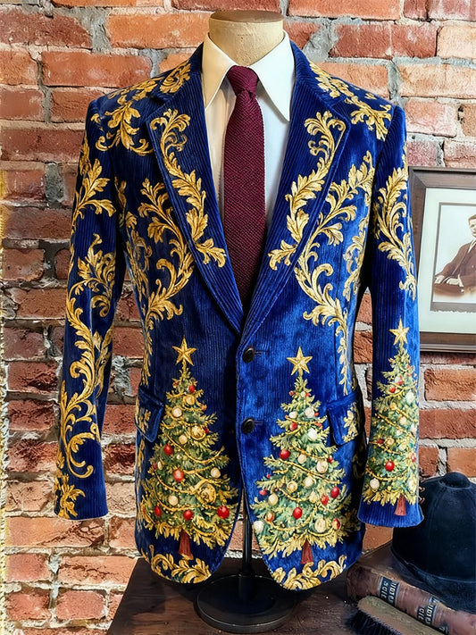 Men's Vintage Casual Christmas Party Corduroy Blazer