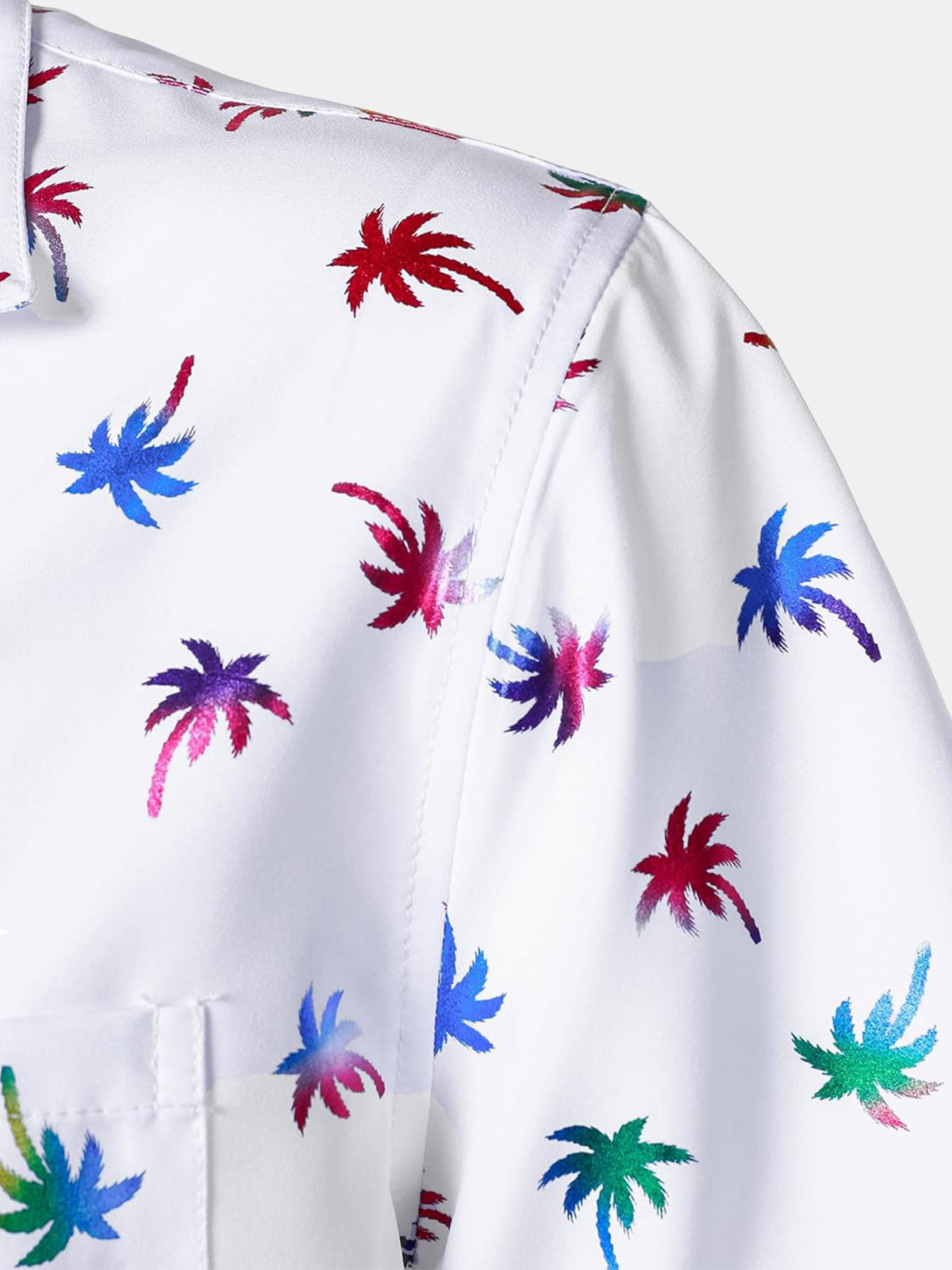 Men's Tropical Colorful Print Cuban Collar Short Sleeve Shirt
