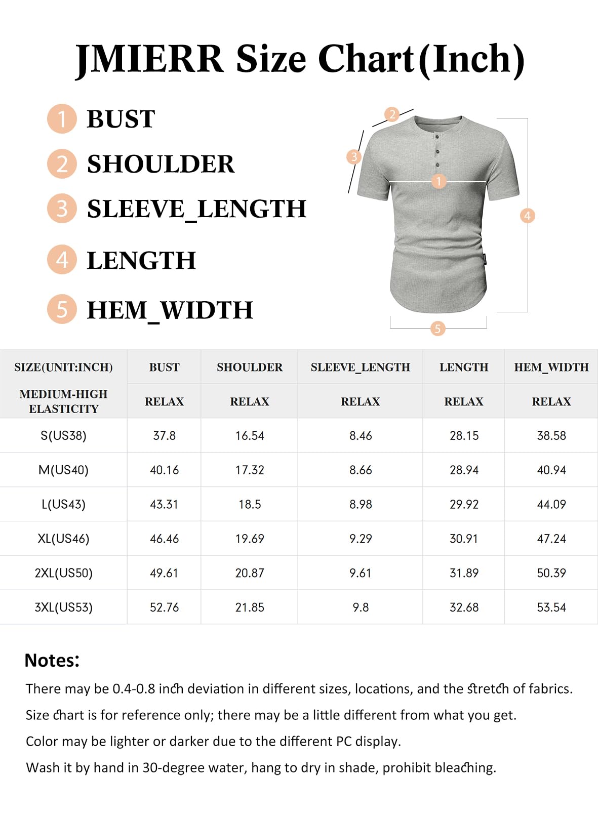 JMIERR Mens Muscle Slim Henley Shirts Crewneck Longline T-Shirt Tees with Button
