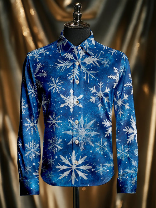 Men's Silk Luxury Christmas Long Sleeve Shirt