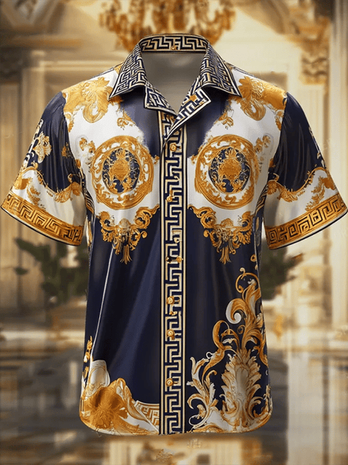 Men's Business Luxe Print Short Sleeve Shirt