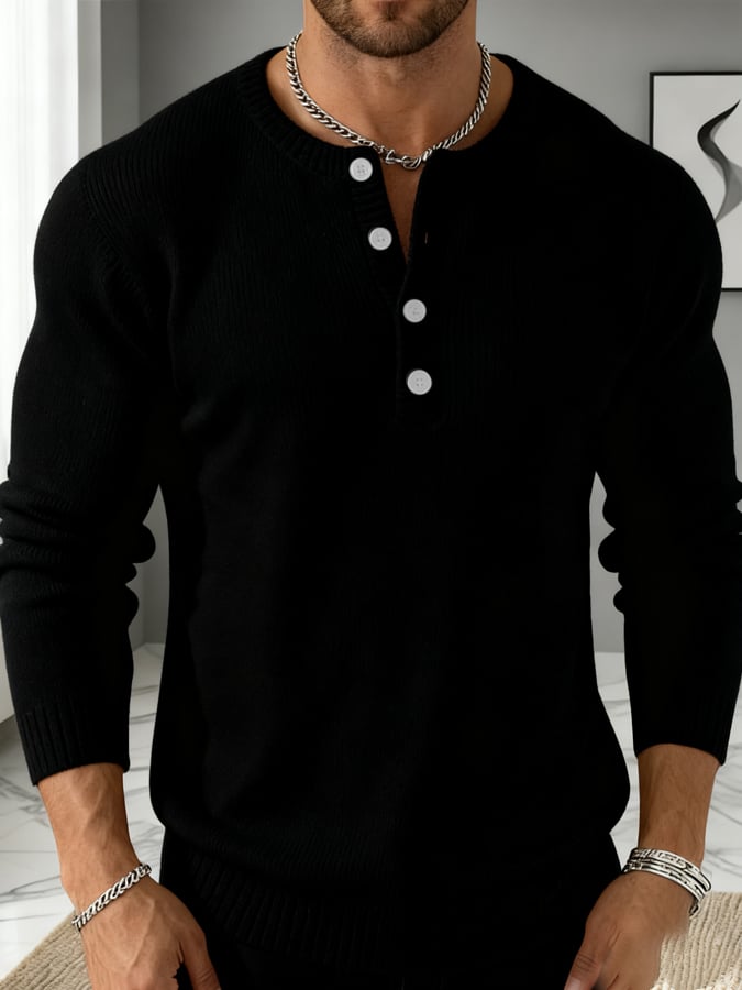 Men's Solid Color Sweater