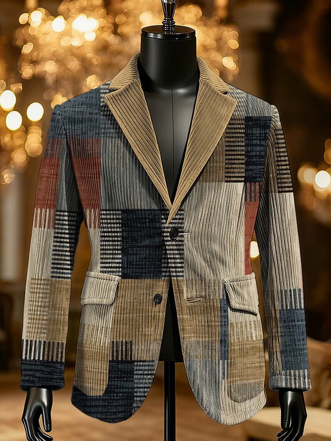 Men's Retro Single Breasted Gentleman's Business Casual Suit Jacket