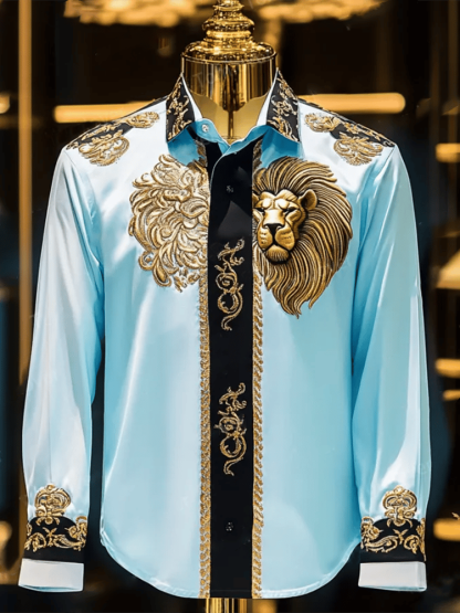 Men's Satin Luxe Long Sleeve Button Down Shirt