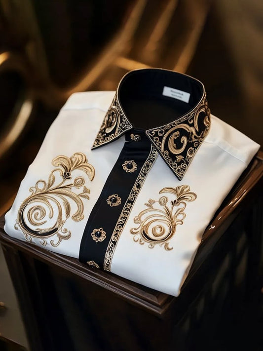 Men's Satin Luxe Print Short Sleeve Button Shirt