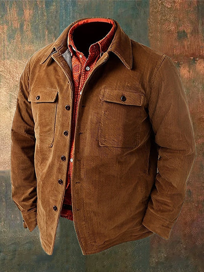 Men's Vintage Western Corduroy Shirt